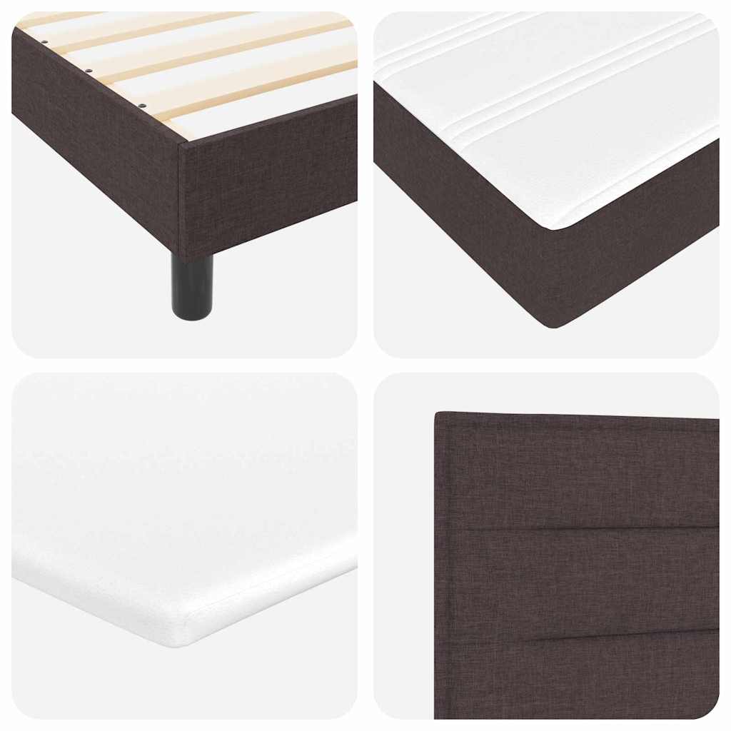 Box Spring Seng Med Madras Mørk Brun 120 X 200 Cm Stof - Billede 11