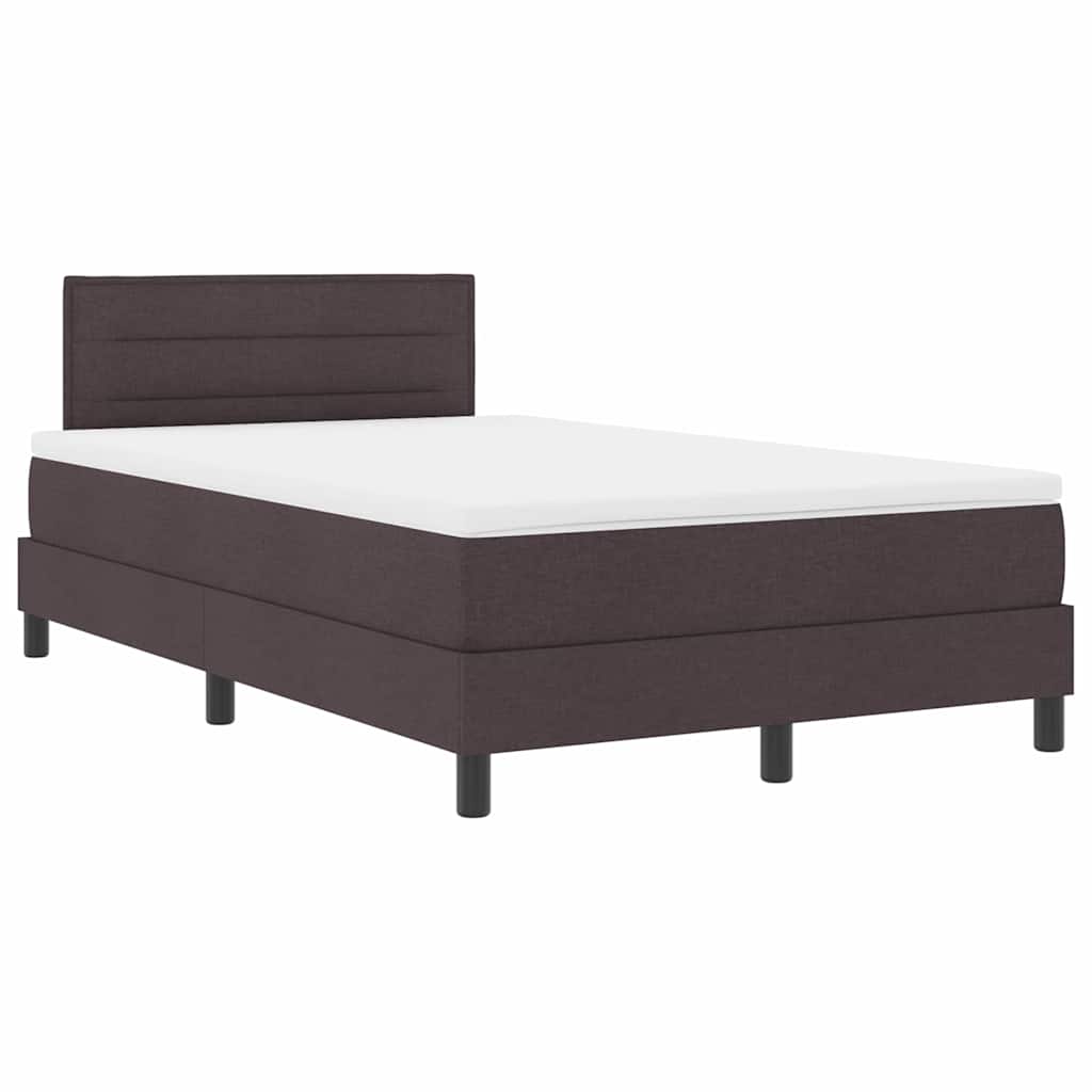 Box Spring Seng Med Madras Mørk Brun 120 X 200 Cm Stof - Billede 2