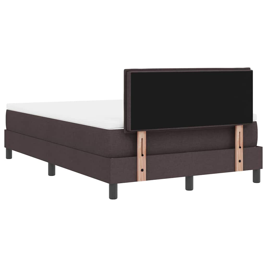 Box Spring Seng Med Madras Mørk Brun 120 X 200 Cm Stof - Billede 10