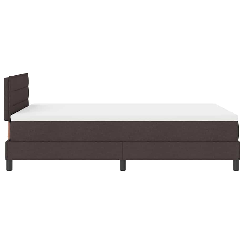 Box Spring Seng Med Madras Mørk Brun 120 X 200 Cm Stof - Billede 9