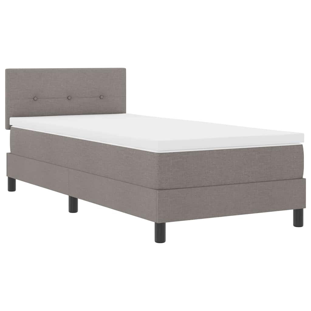 Box Spring Seng Med Madras Gråbrun 80 X 200 Cm Stof - Billede 2