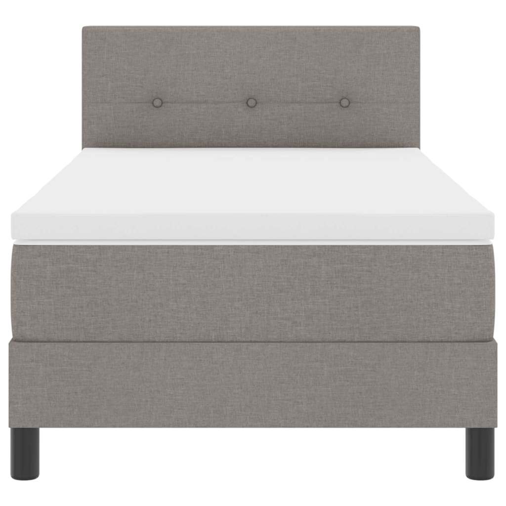 Box Spring Seng Med Madras Gråbrun 80 X 200 Cm Stof - Billede 8