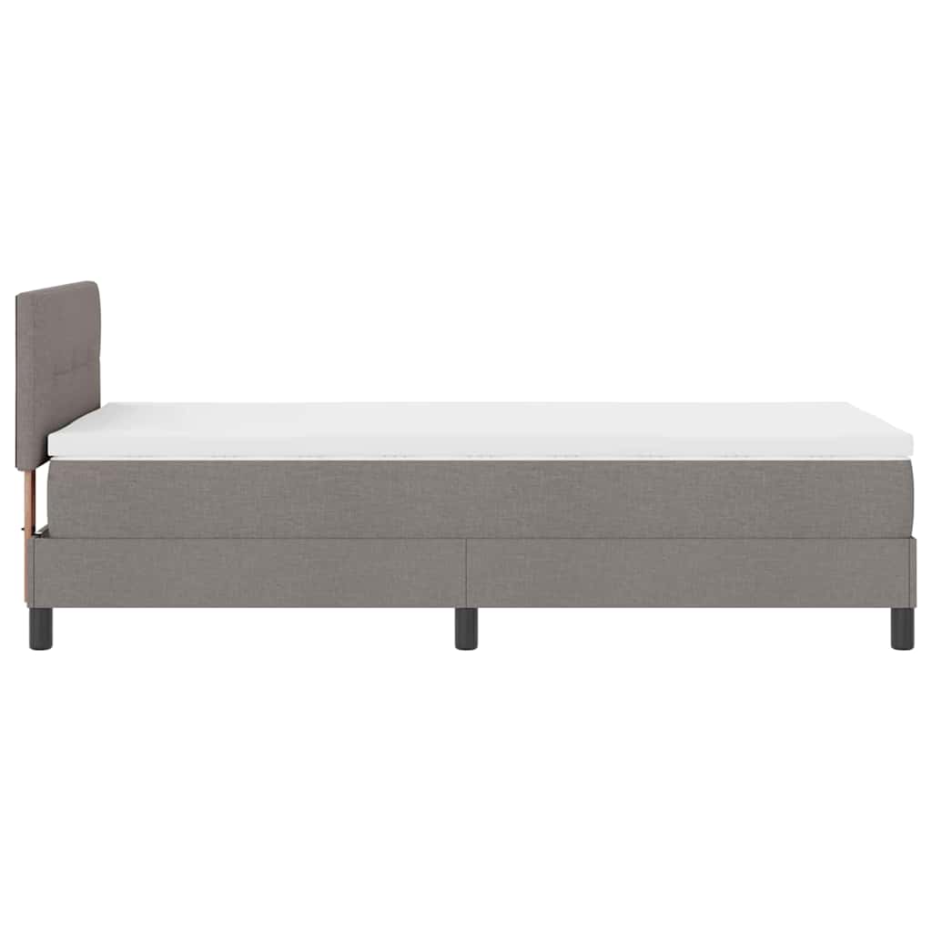 Box Spring Seng Med Madras Gråbrun 80 X 200 Cm Stof - Billede 9