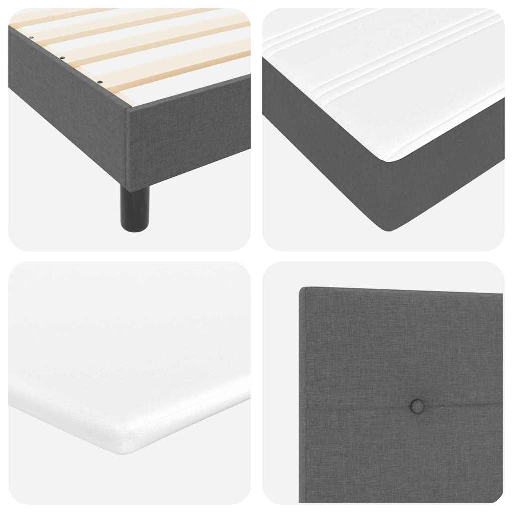 Box Spring Seng Med Madras Mørkegrå 90 X 200 Cm Stof - Billede 11