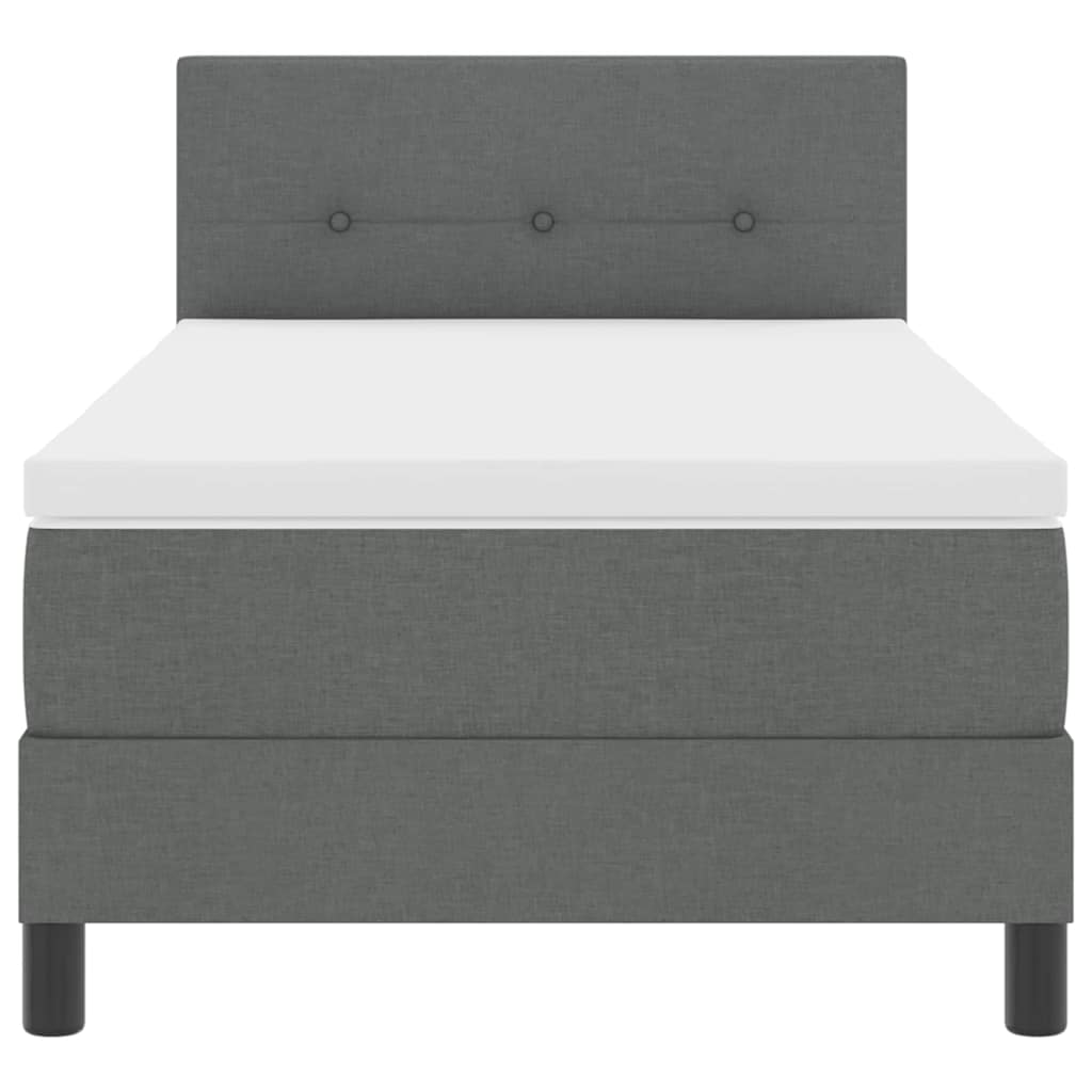 Box Spring Seng Med Madras Mørkegrå 90 X 200 Cm Stof - Billede 8