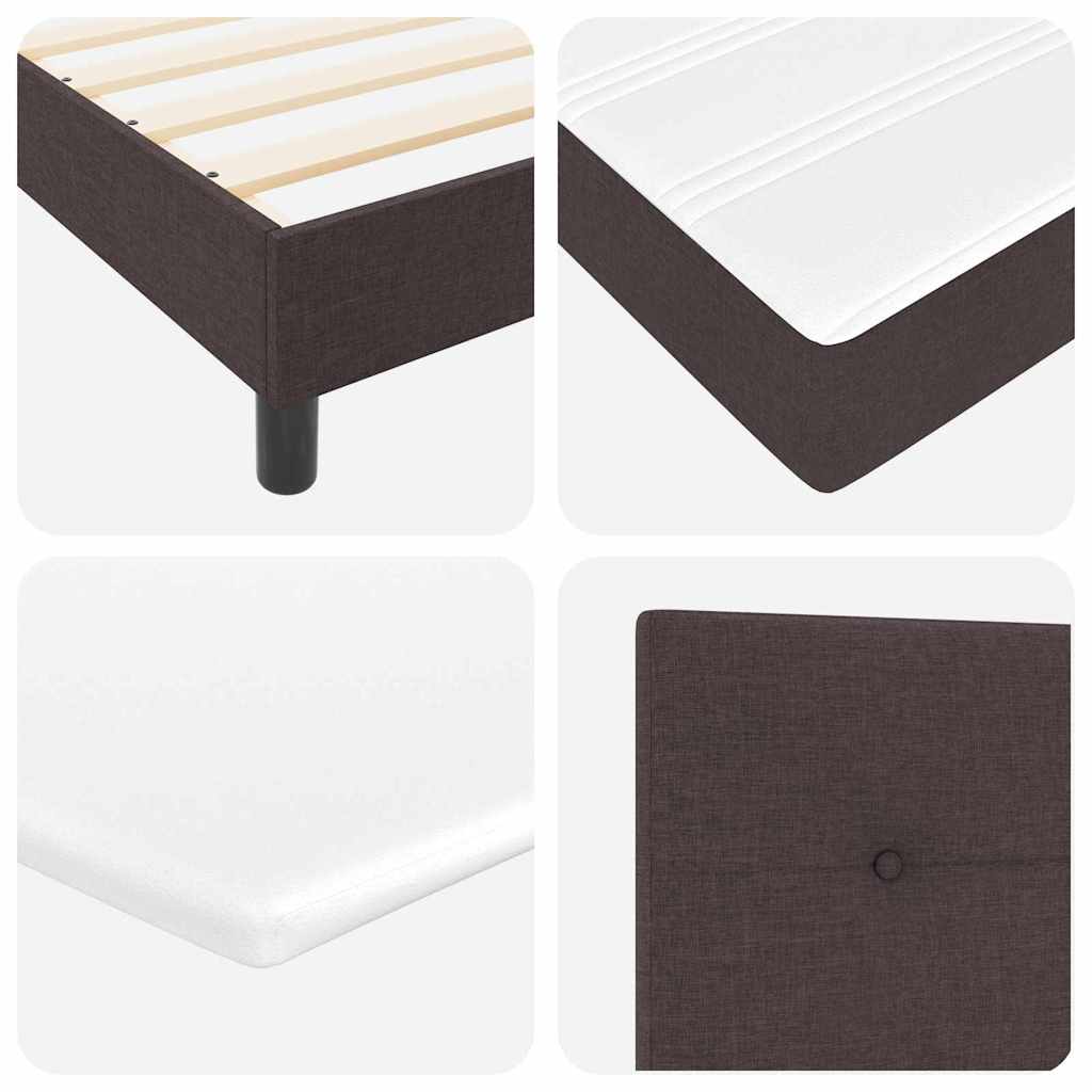 Box Spring Seng Med Madras Mørk Brun 120 X 200 Cm Stof - Billede 11
