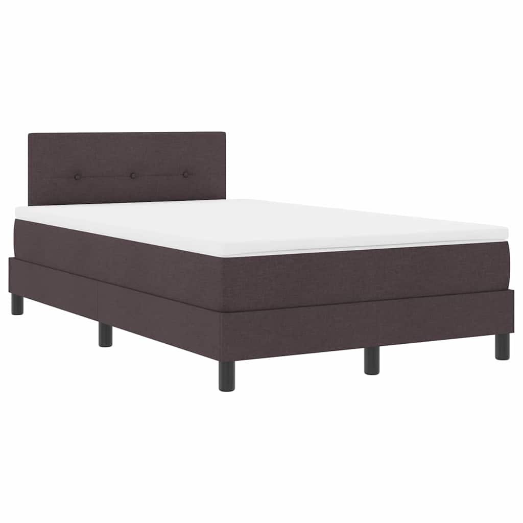 Box Spring Seng Med Madras Mørk Brun 120 X 200 Cm Stof - Billede 2