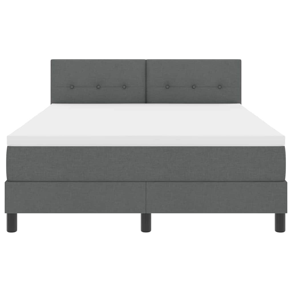 Box Spring Seng Med Madras Mørkegrå 160 X 200 Cm Stof - Billede 9