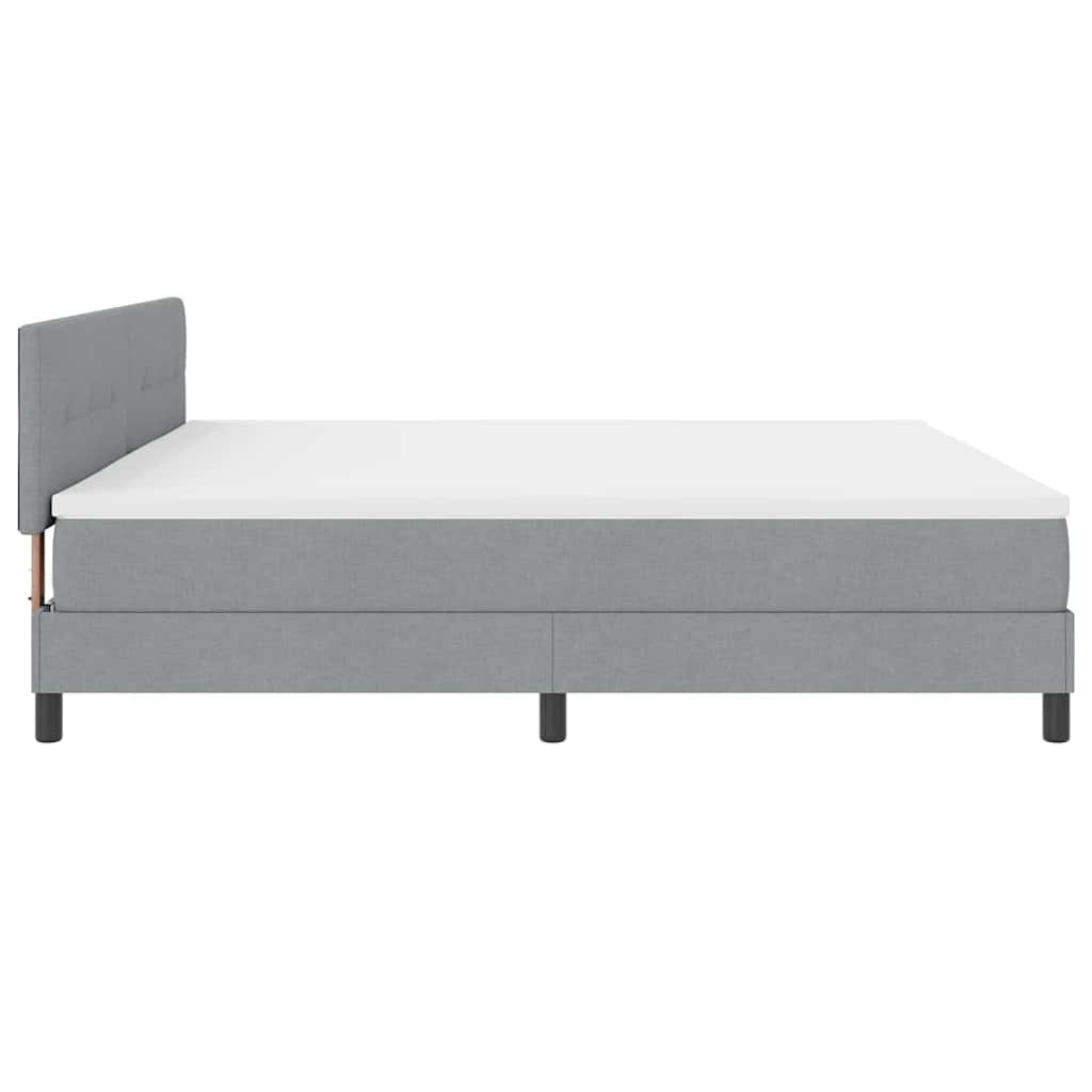Box Spring Seng Med Madras Lysegrå 200 X 200 Cm Stof - Billede 9