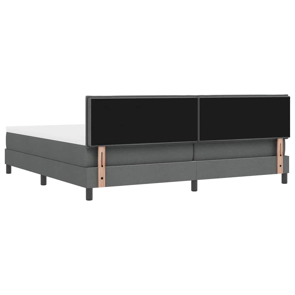 Box Spring Seng Med Madras Mørkegrå 200 X 200 Cm Stof - Billede 10