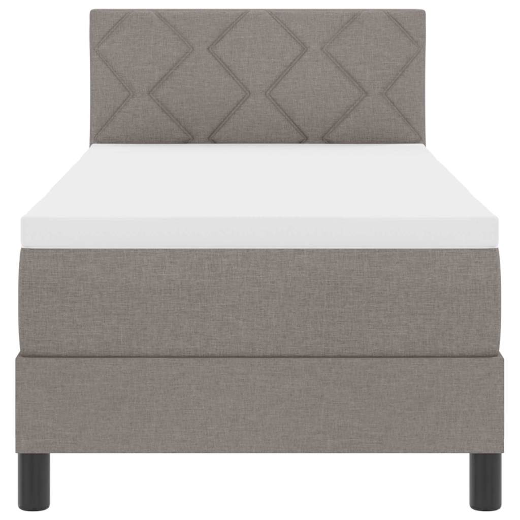 Box Spring Seng Med Madras Gråbrun 80 X 200 Cm Stof - Billede 9