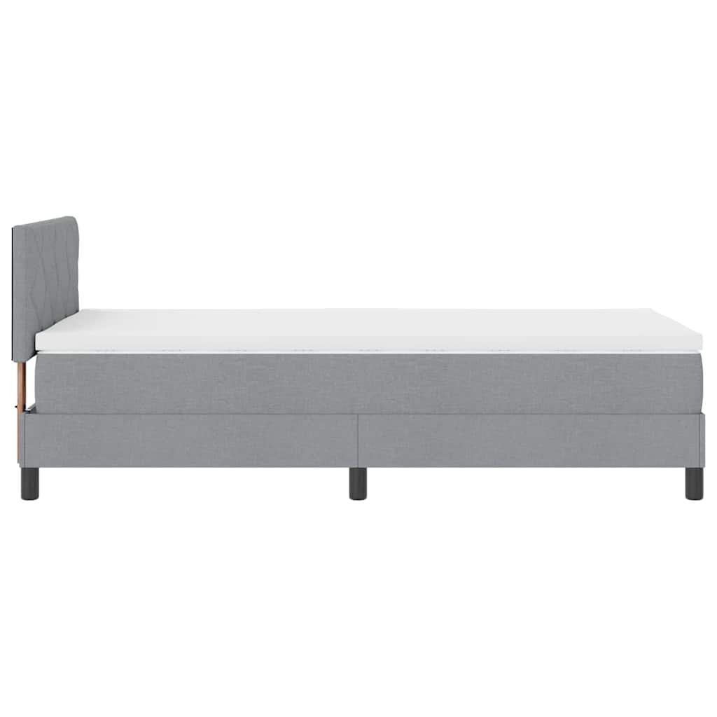 Box Spring Seng Med Madras Lysegrå 90 X 200 Cm Stof - Billede 9