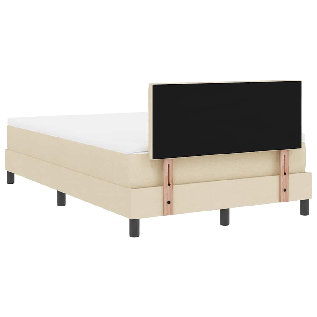Box Spring Seng Med Madras Creme 120 X 190 Cm Stof - Billede 11