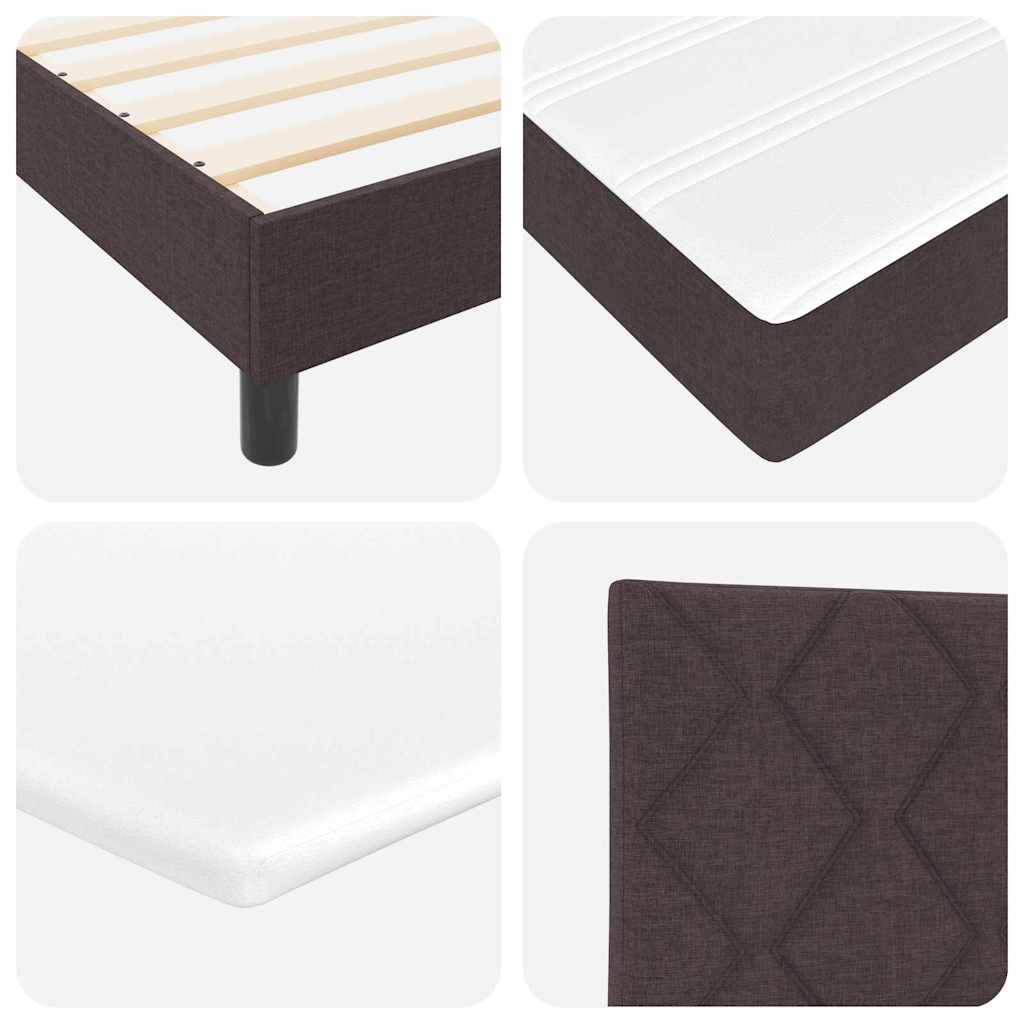 Box Spring Seng Med Madras Mørk Brun 120 X 200 Cm Stof - Billede 11