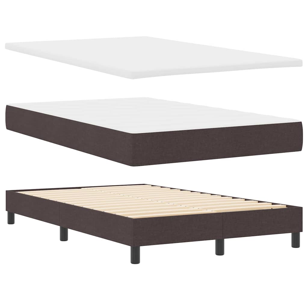 Box Spring Seng Med Madras Mørk Brun 120 X 200 Cm Stof - Billede 6