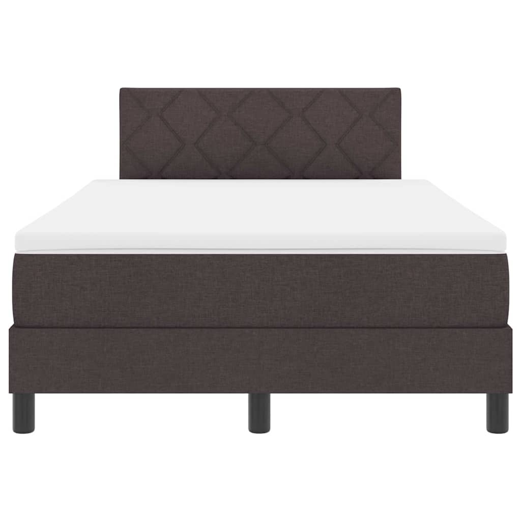 Box Spring Seng Med Madras Mørk Brun 120 X 200 Cm Stof - Billede 8