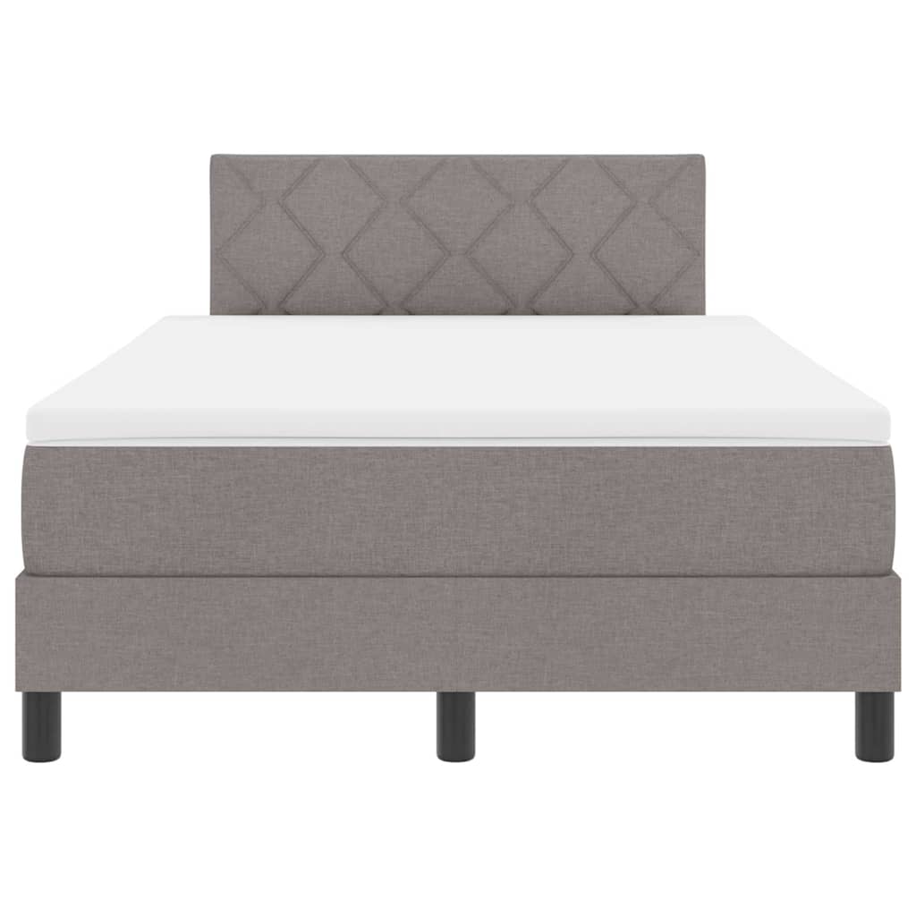 Box Spring Seng Med Madras Gråbrun 120 X 200 Cm Stof - Billede 9