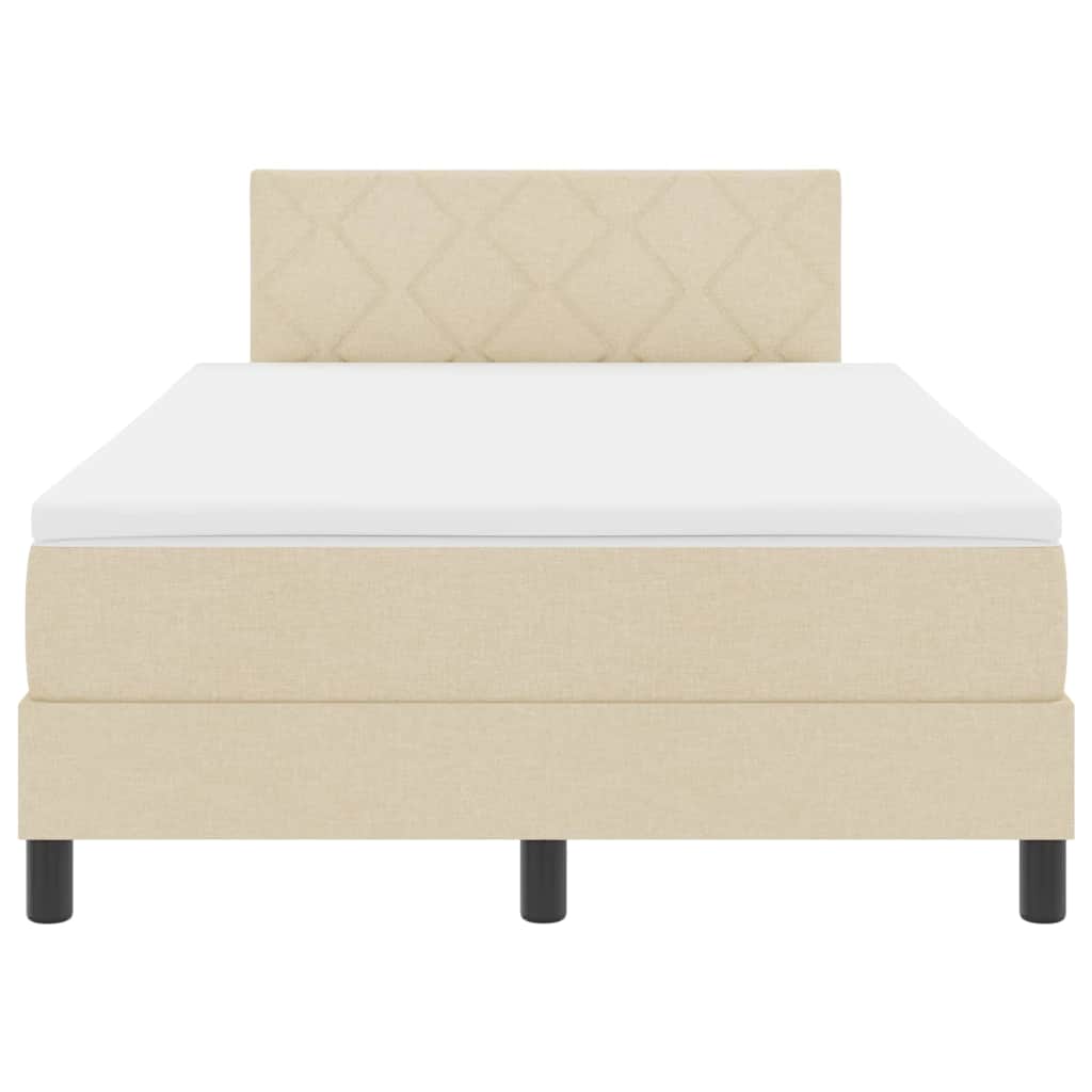 Box Spring Seng Med Madras Creme 120 X 200 Cm Stof - Billede 9