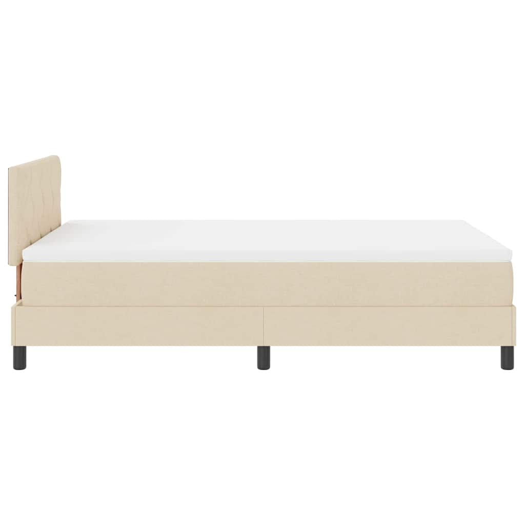 Box Spring Seng Med Madras Creme 120 X 200 Cm Stof - Billede 10