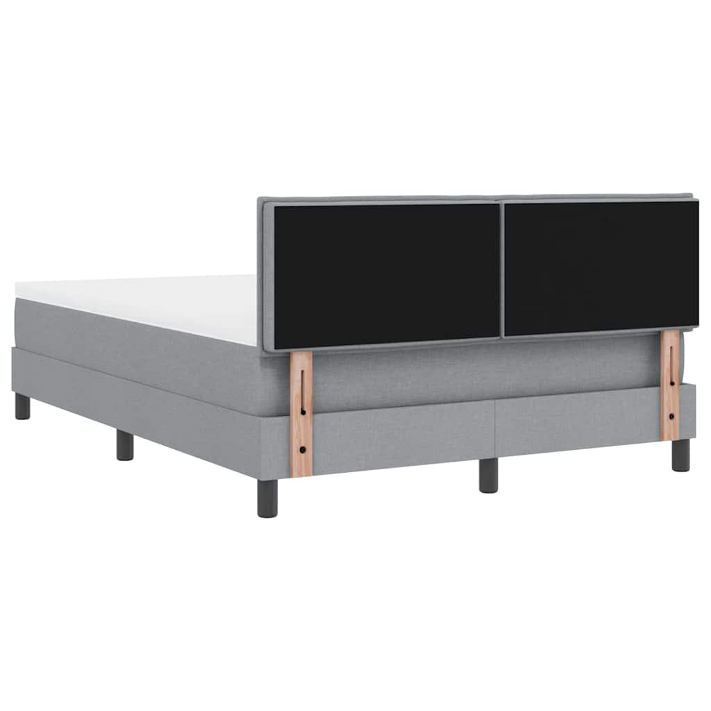 Box Spring Seng Med Madras Lysegrå 140 X 200 Cm Stof - Billede 10