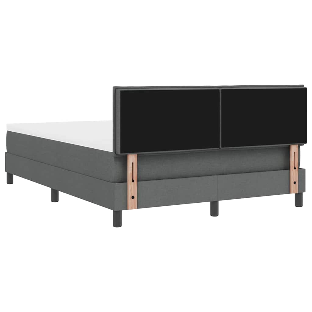 Box Spring Seng Med Madras Mørkegrå 140 X 200 Cm Stof - Billede 10