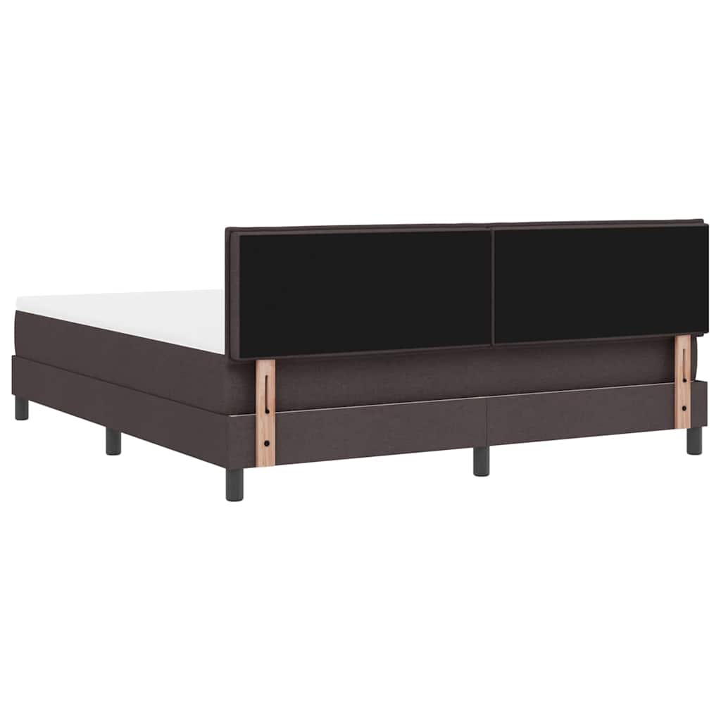 Box Spring Seng Med Madras Mørk Brun 180 X 200 Cm Stof - Billede 10