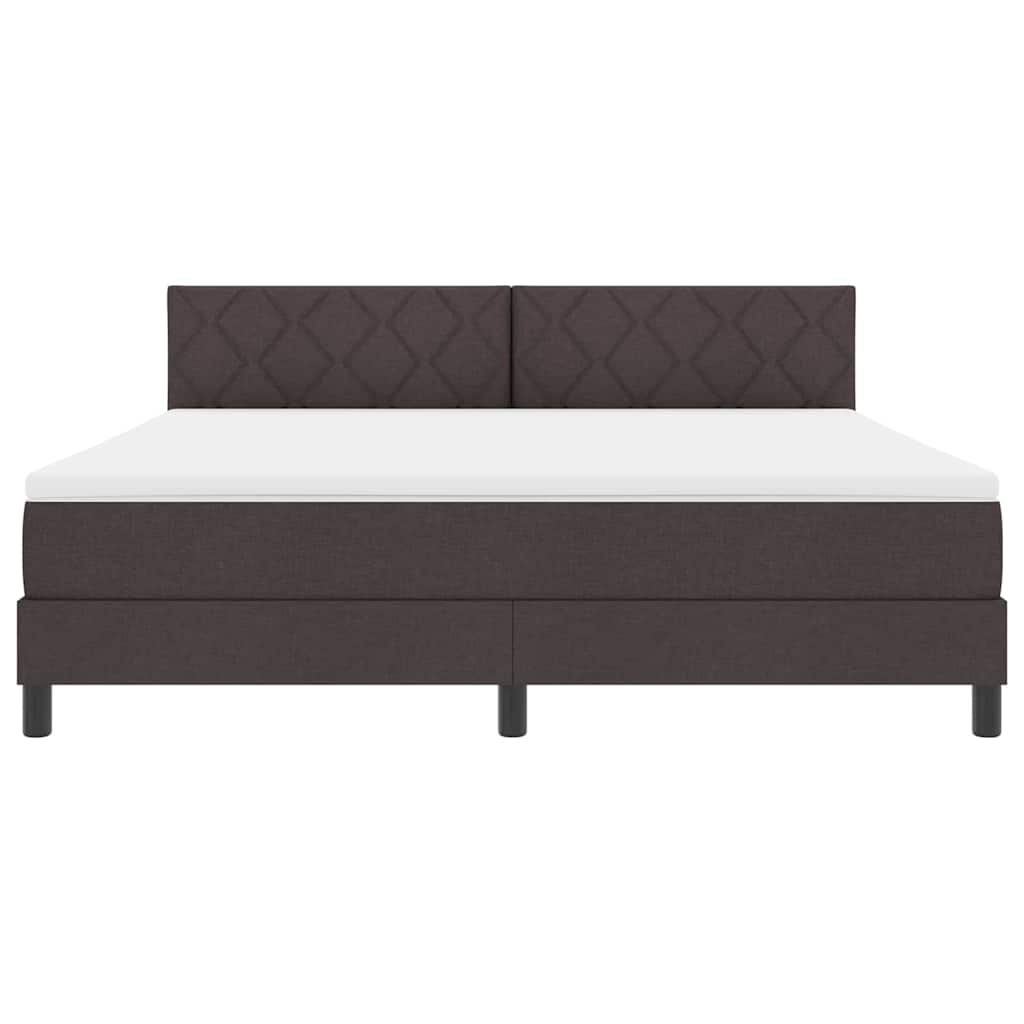 Box Spring Seng Med Madras Mørk Brun 180 X 200 Cm Stof - Billede 8