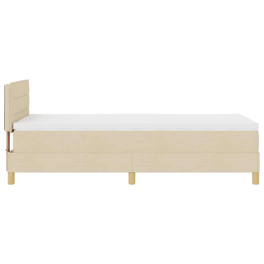 Box Spring Seng Med Madras Creme 80 X 200 Cm Stof - Billede 10