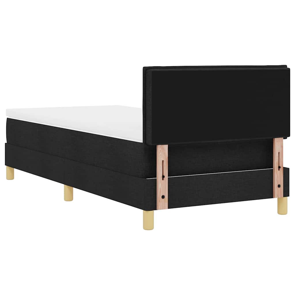 Box Spring Seng Med Madras Med Hovedgærde Sort 90 X 190 Cm Stof - Billede 10