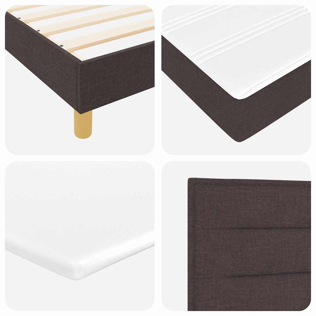 Box Spring Seng Med Madras Mørkebrun 120 X 190 Cm Stof - Billede 11