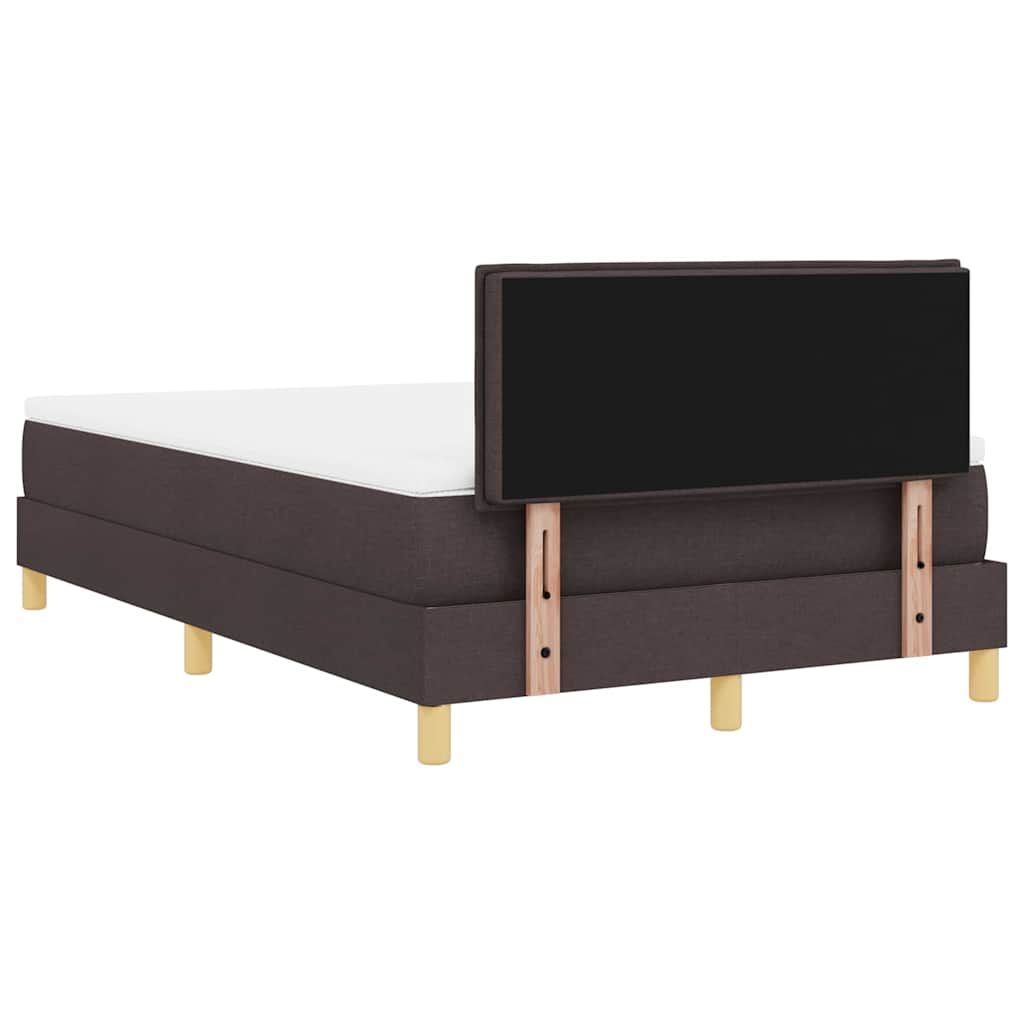 Box Spring Seng Med Madras Mørkebrun 120 X 190 Cm Stof - Billede 10