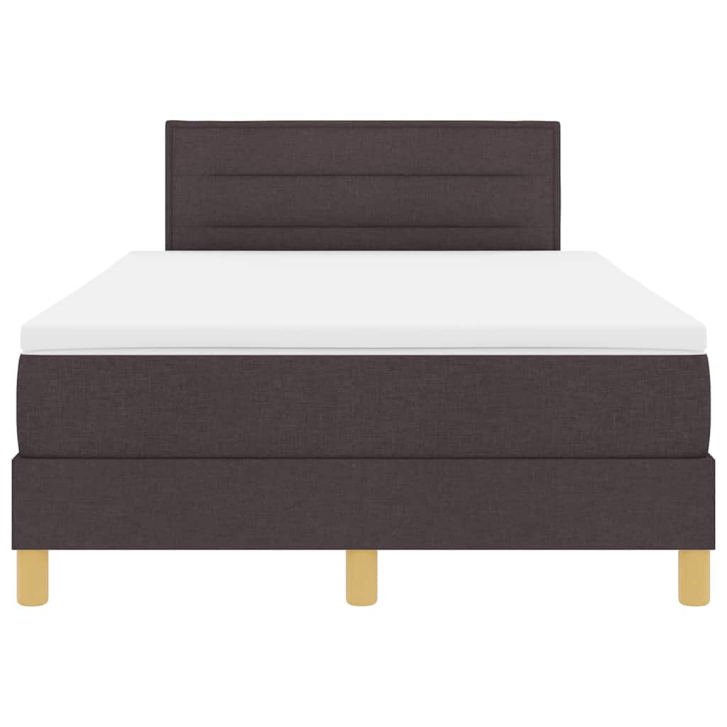 Box Spring Seng Med Madras Mørkebrun 120 X 190 Cm Stof - Billede 8