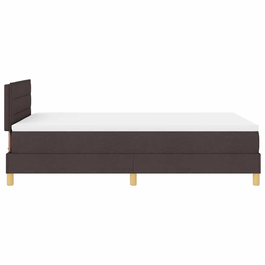 Box Spring Seng Med Madras Mørkebrun 120 X 190 Cm Stof - Billede 9