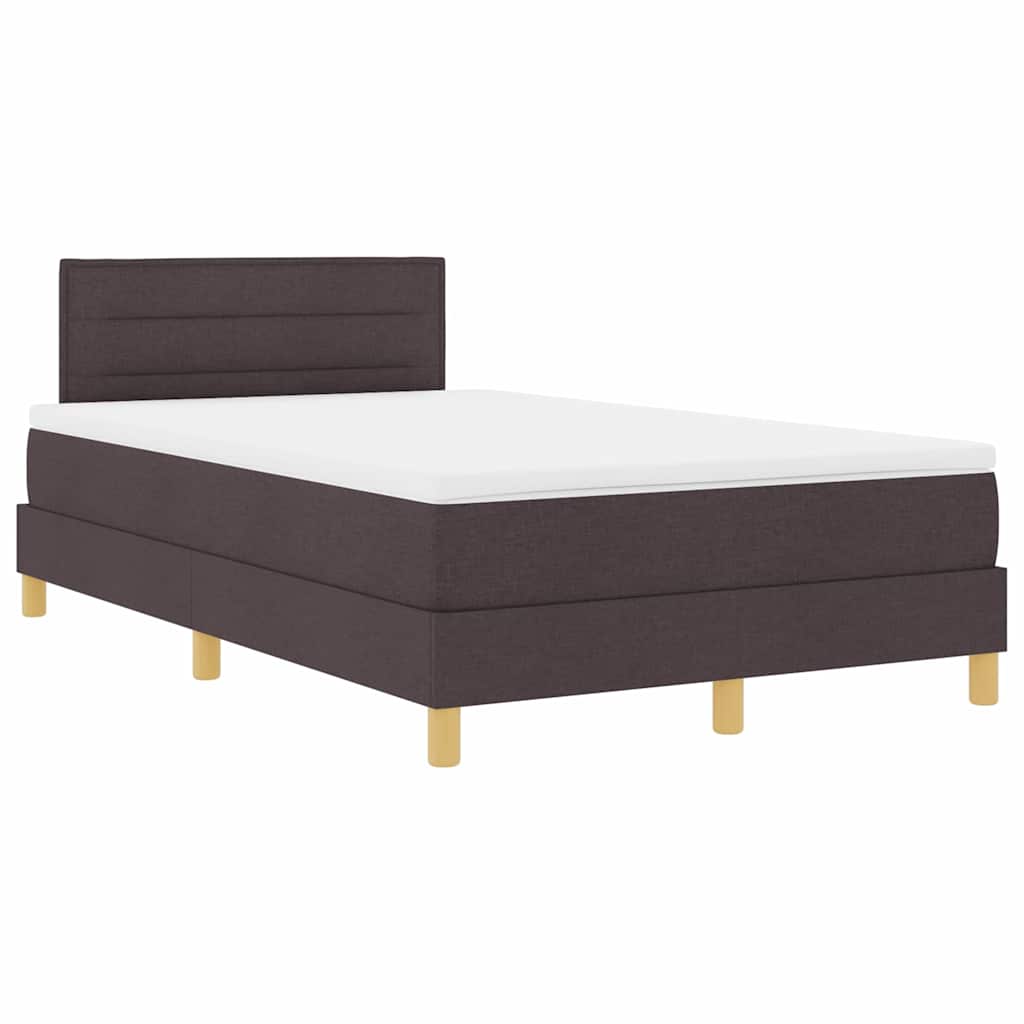 Box Spring Seng Med Madras Mørkebrun 120 X 200 Cm Stof - Billede 2