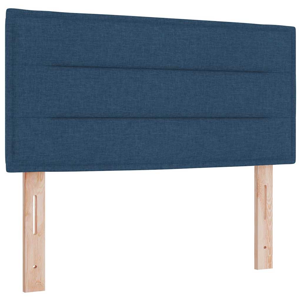 Box Spring Seng Med Madras Med Hovedgærde Blå 120 X 200 Cm Stof - Billede 7