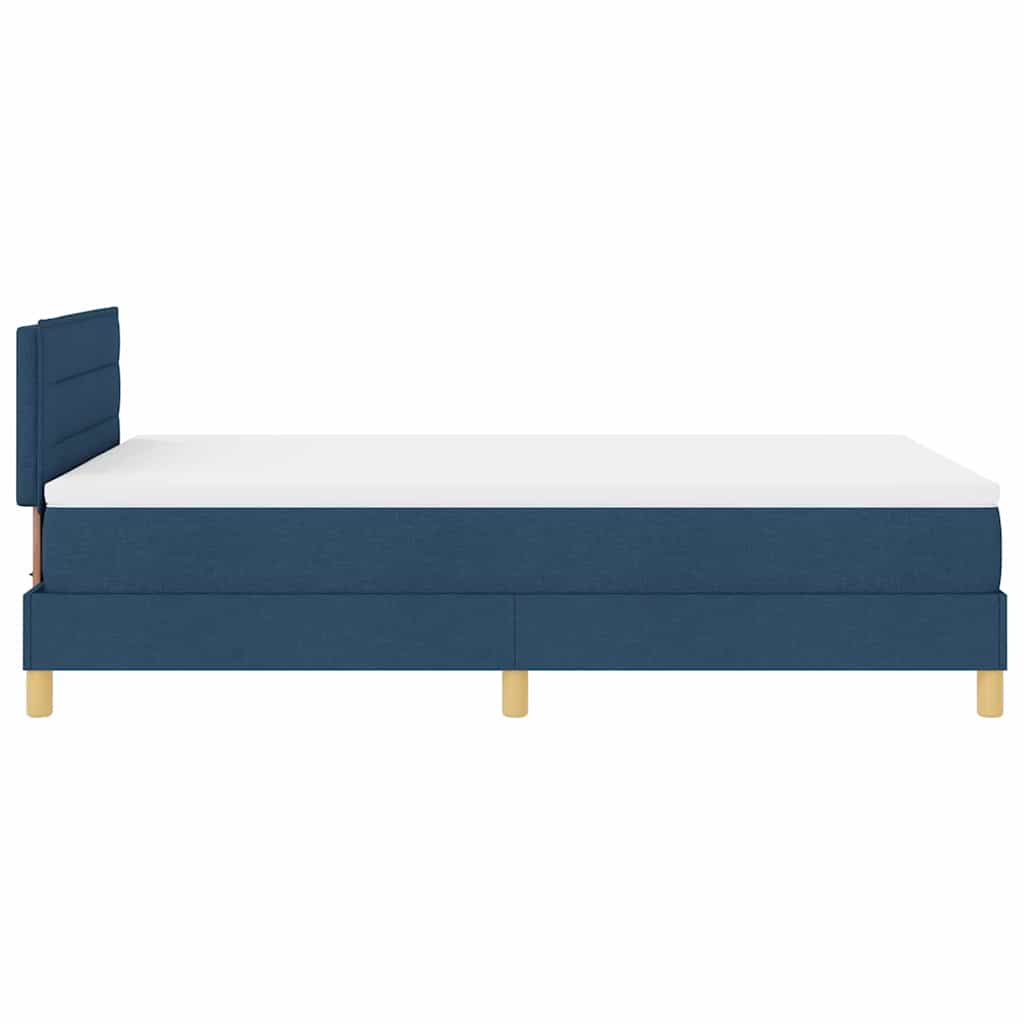 Box Spring Seng Med Madras Med Hovedgærde Blå 120 X 200 Cm Stof - Billede 9