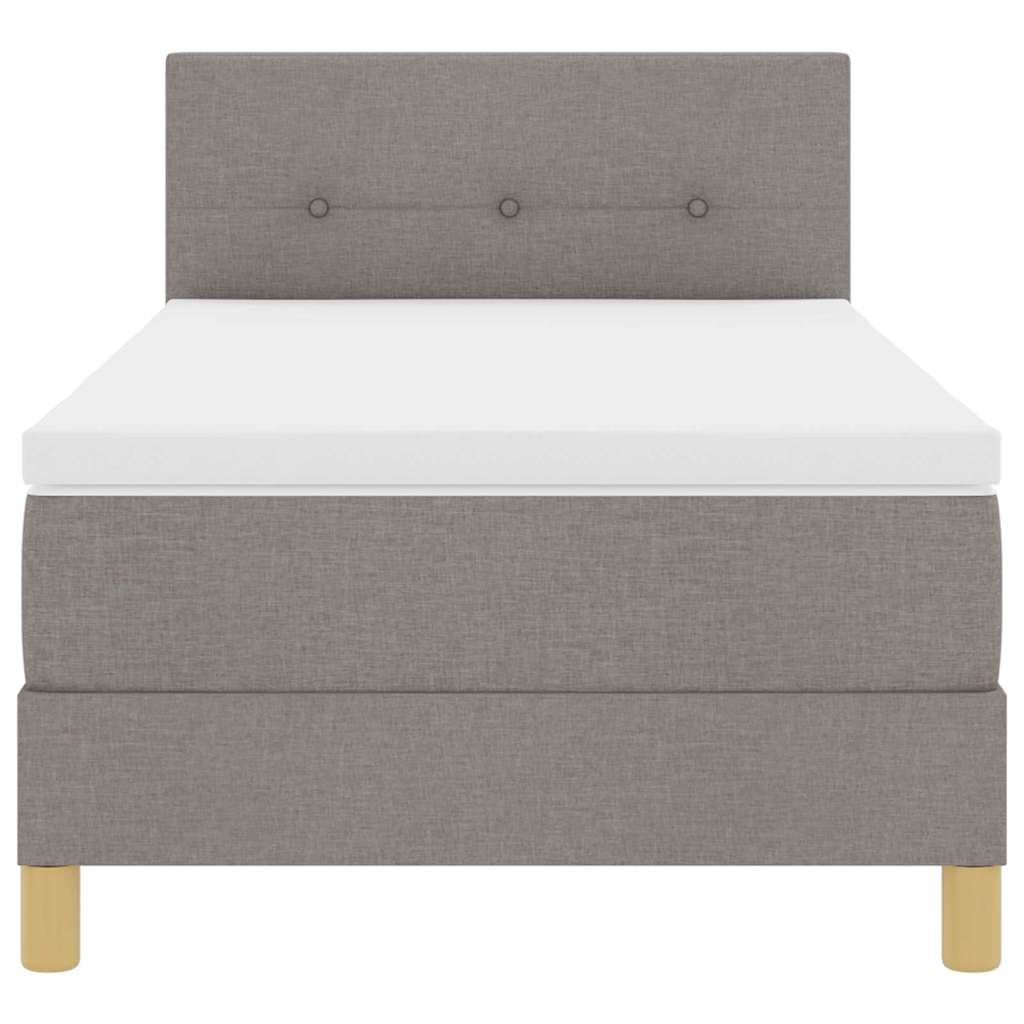 Box Spring Seng Med Madras Gråbrun 80 X 200 Cm Stof - Billede 8