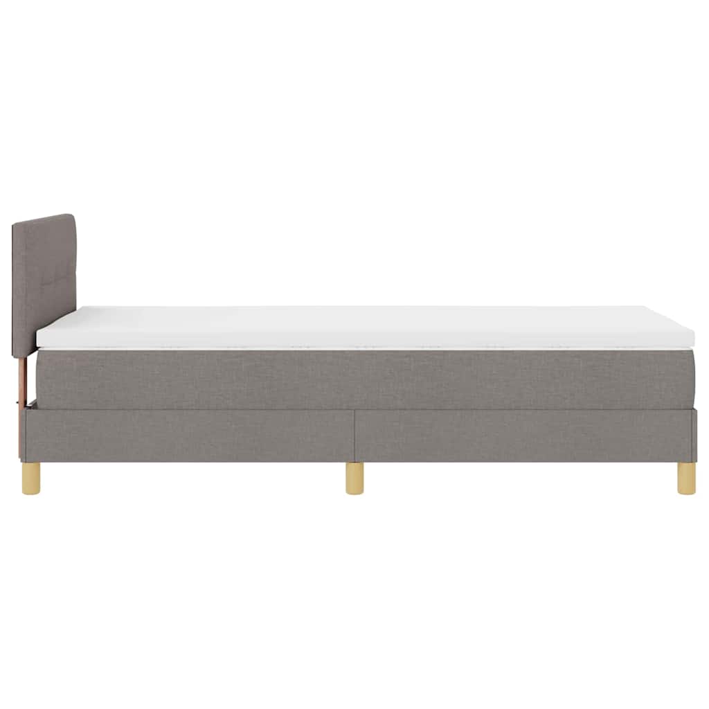 Box Spring Seng Med Madras Gråbrun 80 X 200 Cm Stof - Billede 9