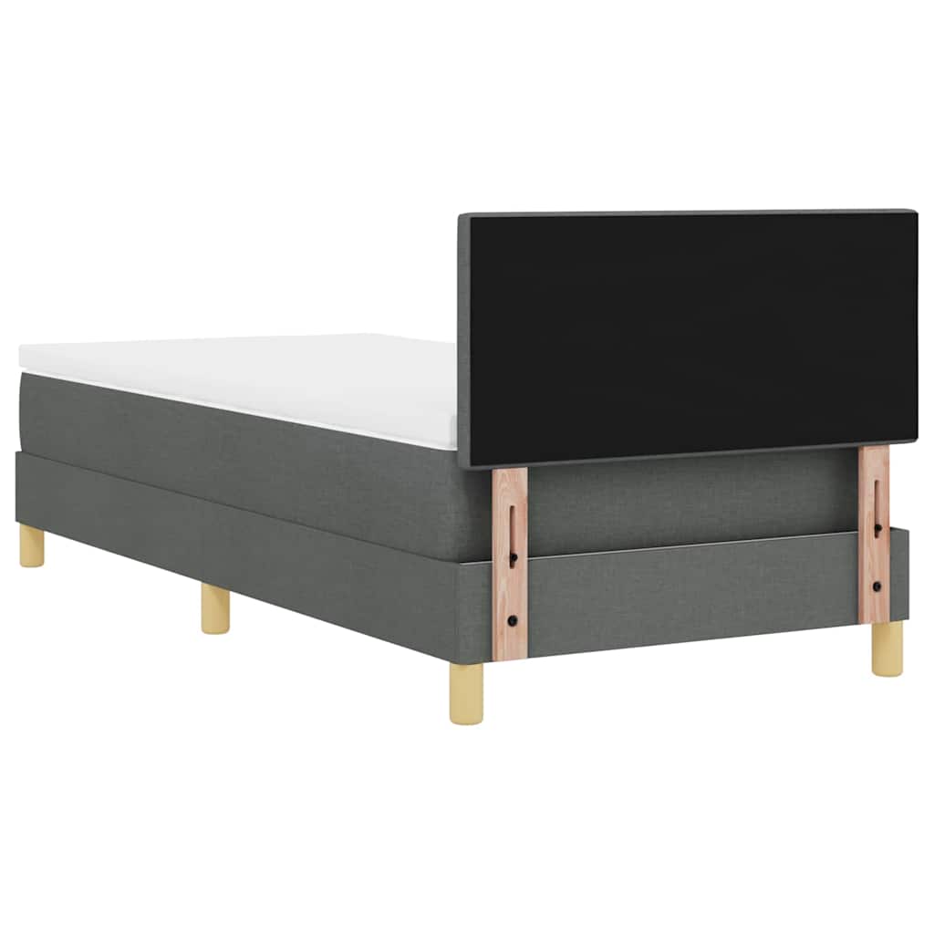Box Spring Seng Med Madras Mørkegrå 90 X 190 Cm Stof - Billede 10