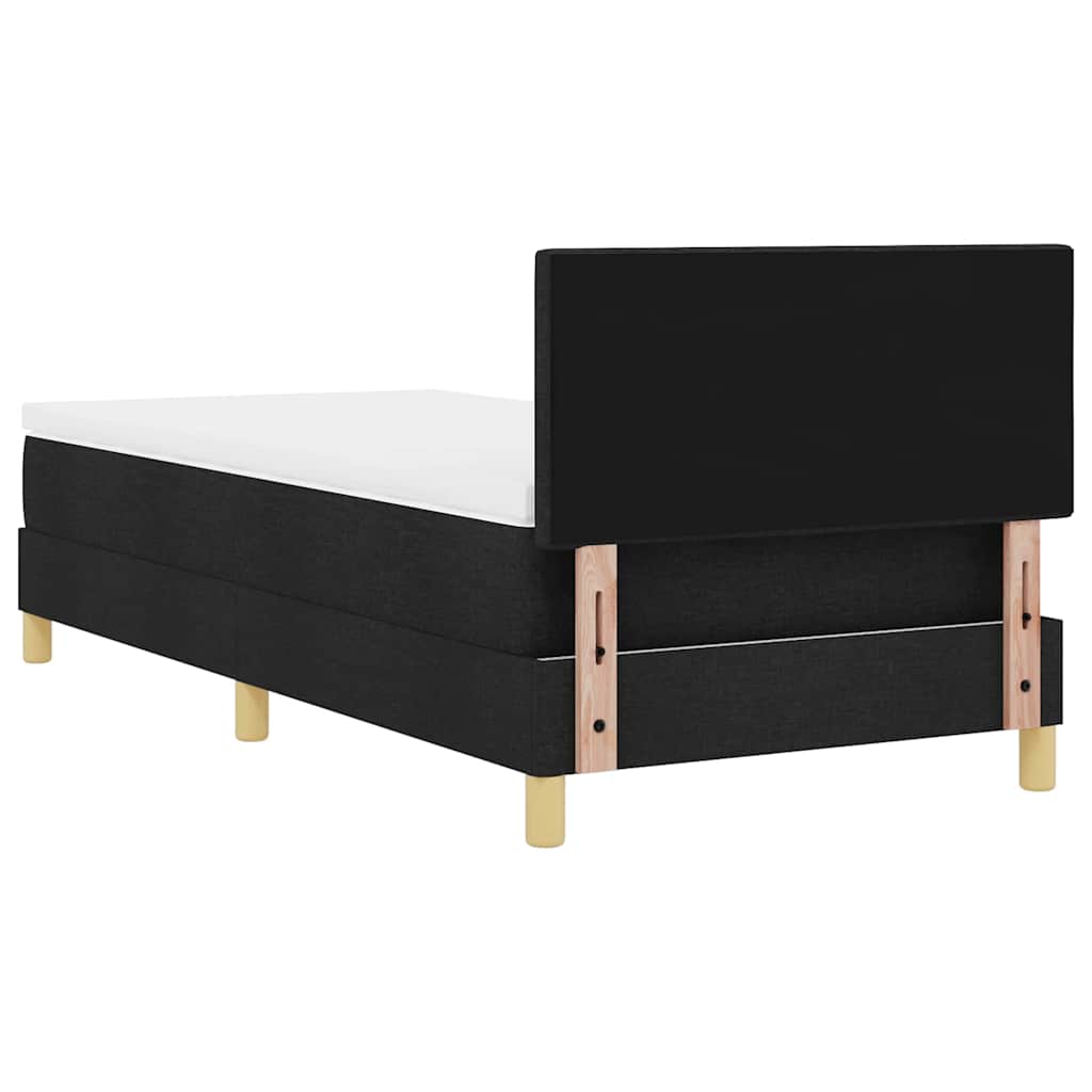 Box Spring Seng Med Madras Med Hovedgærde Sort 90 X 200 Cm Stof - Billede 10