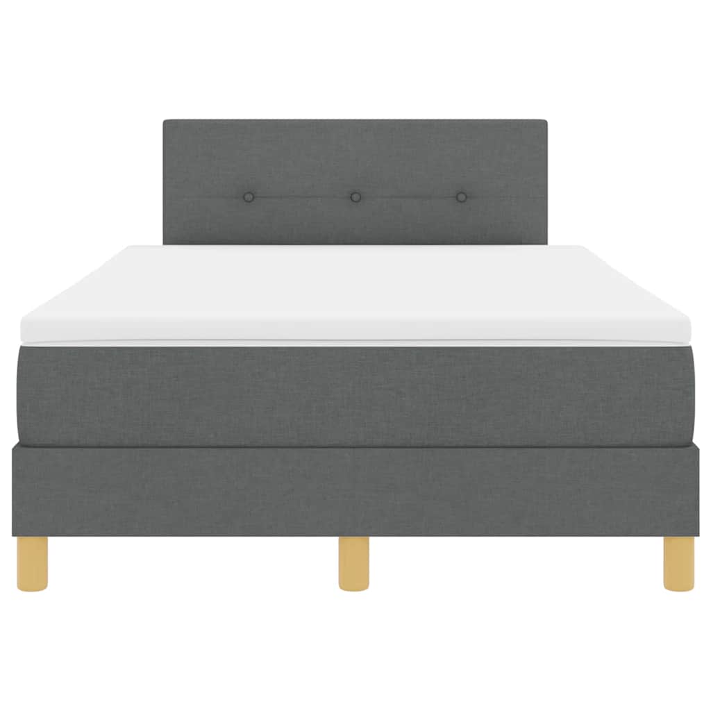 Box Spring Seng Med Madras Mørkegrå 120 X 190 Cm Stof - Billede 9