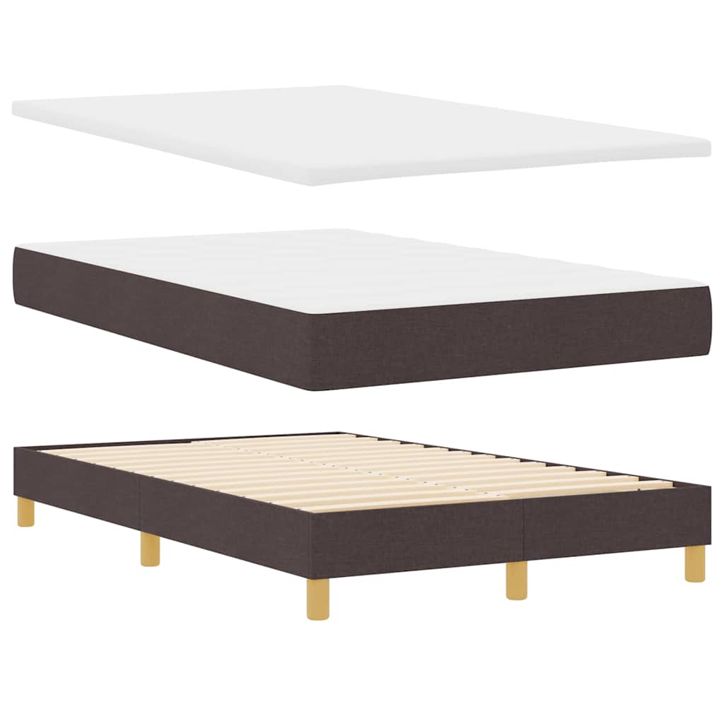 Box Spring Seng Med Madras Mørkebrun 120 X 200 Cm Stof - Billede 6