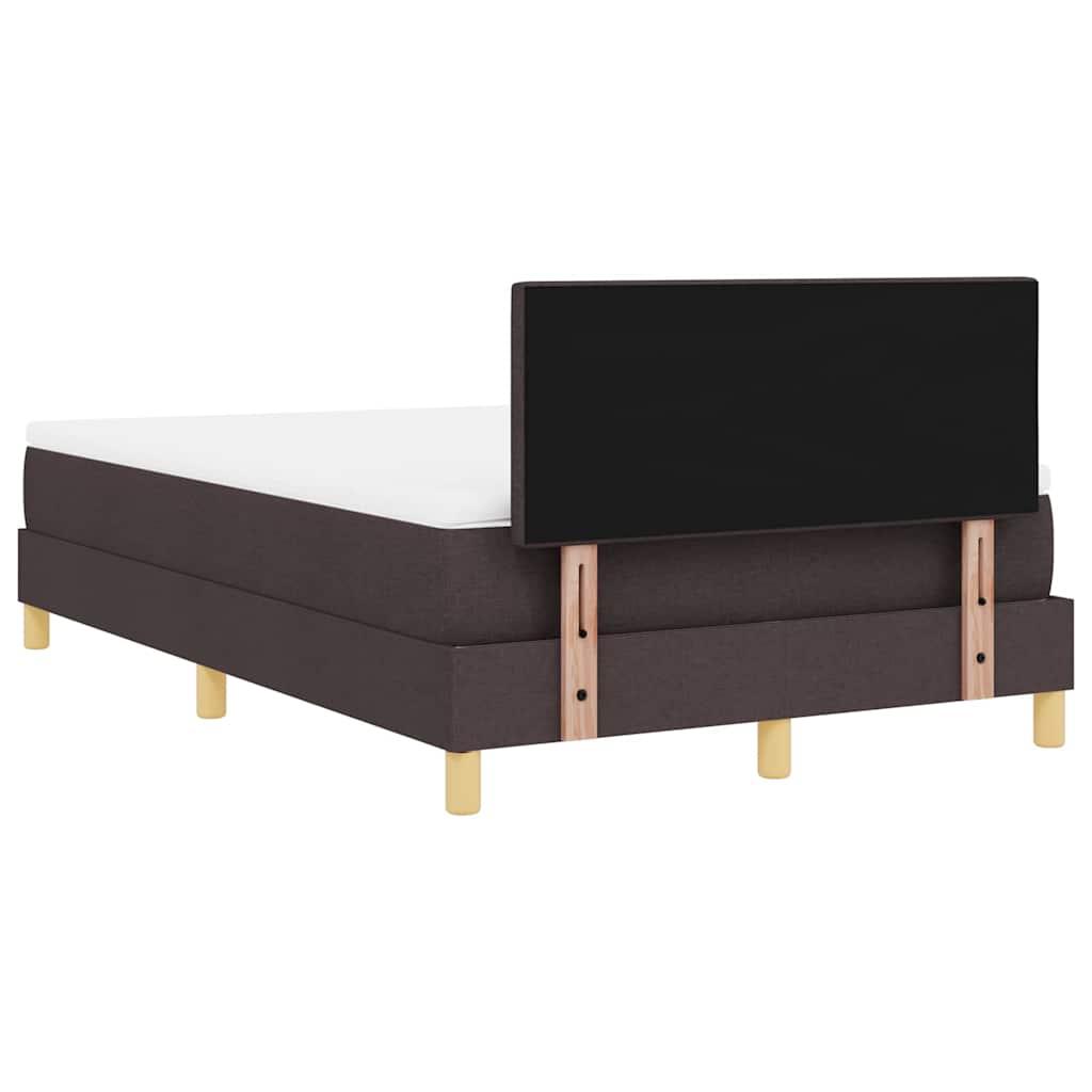 Box Spring Seng Med Madras Mørkebrun 120 X 200 Cm Stof - Billede 10
