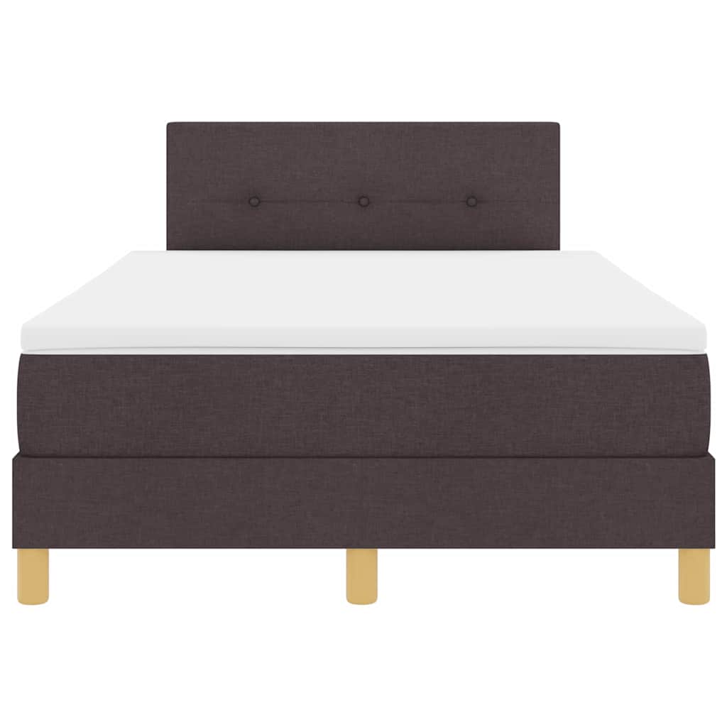 Box Spring Seng Med Madras Mørkebrun 120 X 200 Cm Stof - Billede 8
