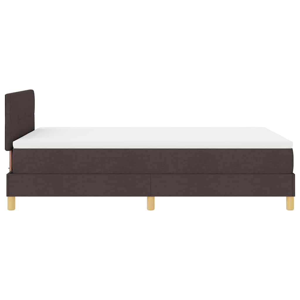 Box Spring Seng Med Madras Mørkebrun 120 X 200 Cm Stof - Billede 9