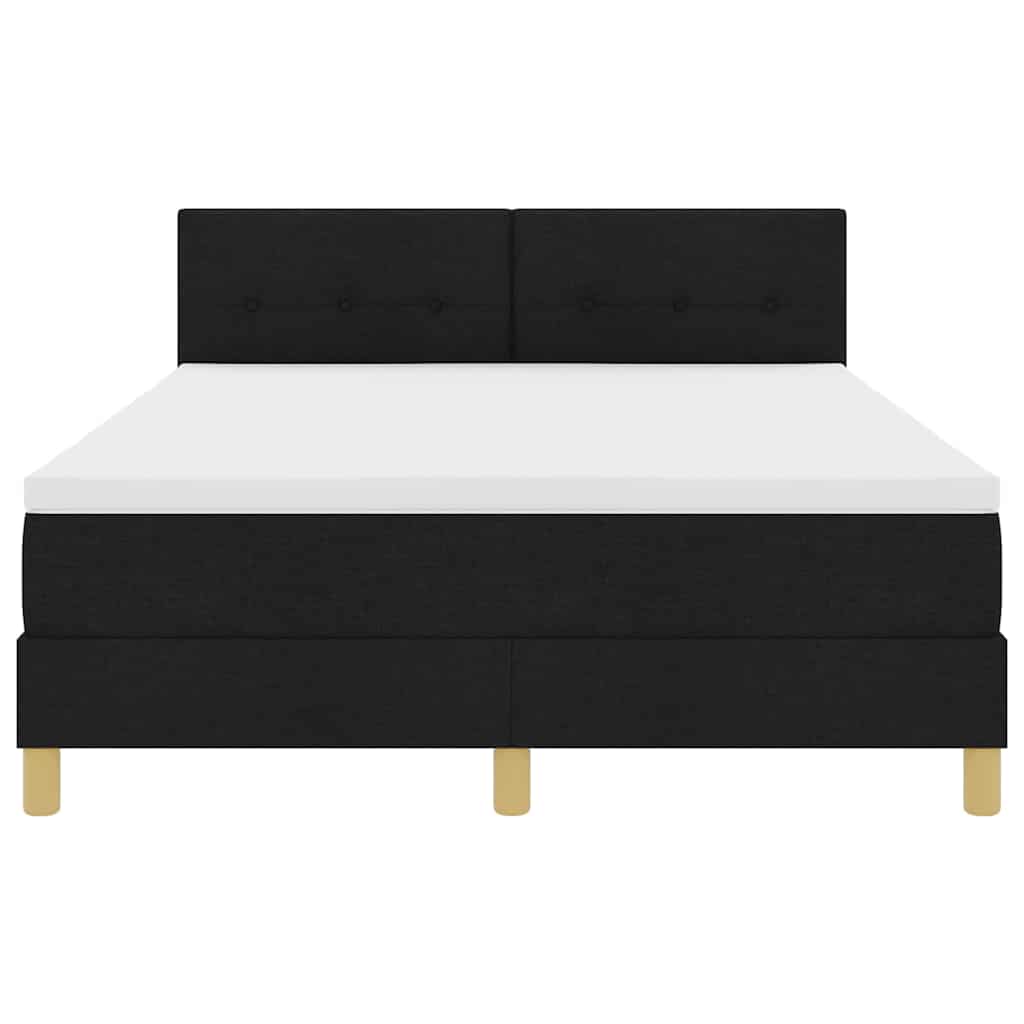 Box Spring Seng Med Madras Sort 140 X 200 Cm Stof - Billede 9