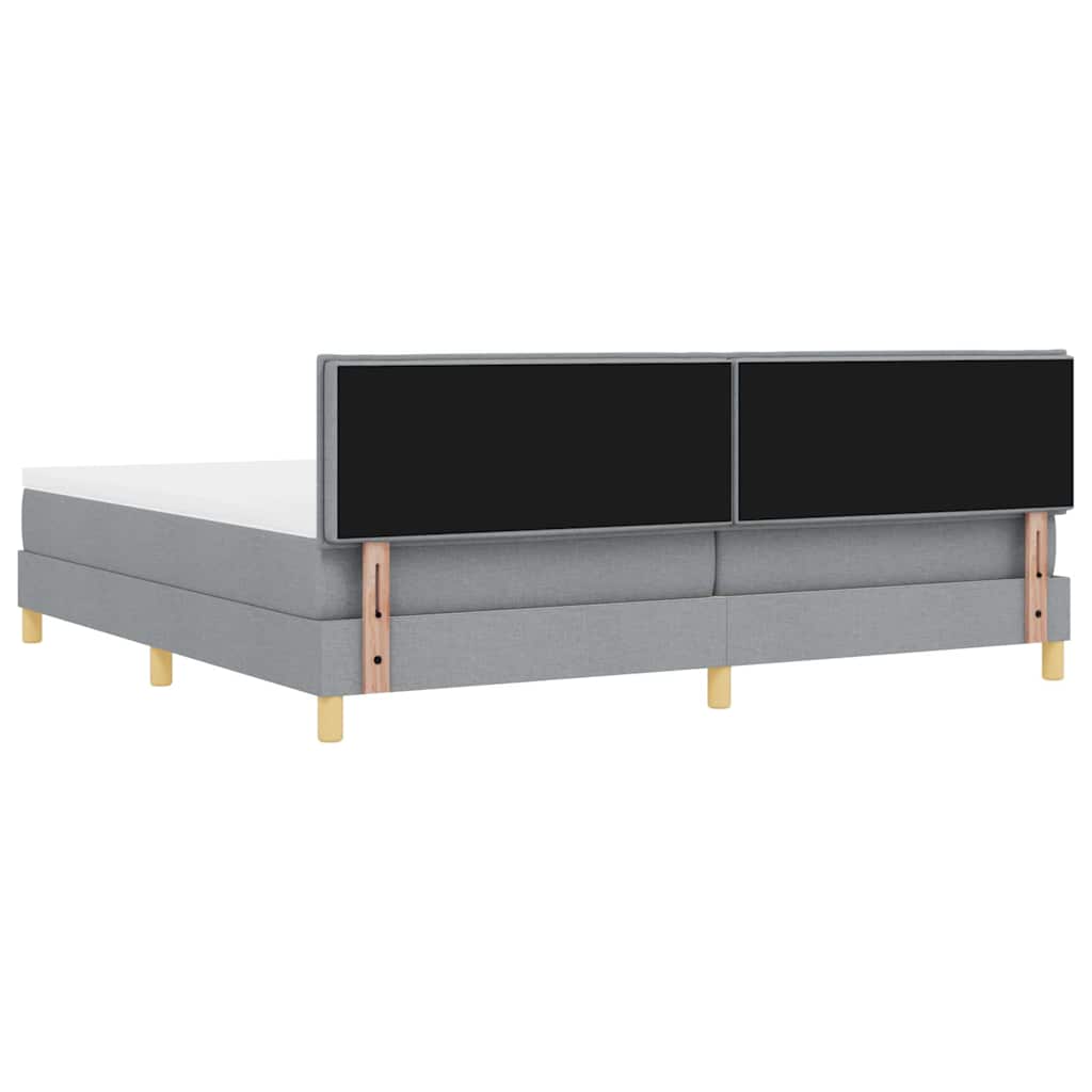 Box Spring Seng Med Madras Lysegrå 200 X 200 Cm Stof - Billede 10