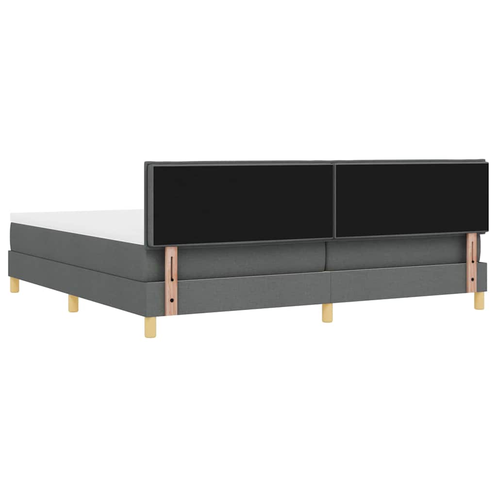 Box Spring Seng Med Madras Mørkegrå 200 X 200 Cm Stof - Billede 10