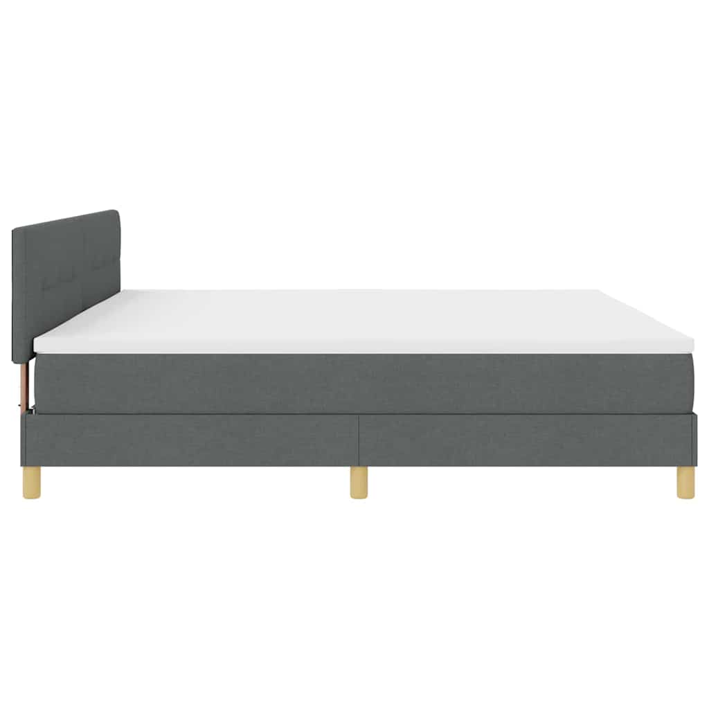 Box Spring Seng Med Madras Mørkegrå 200 X 200 Cm Stof - Billede 9