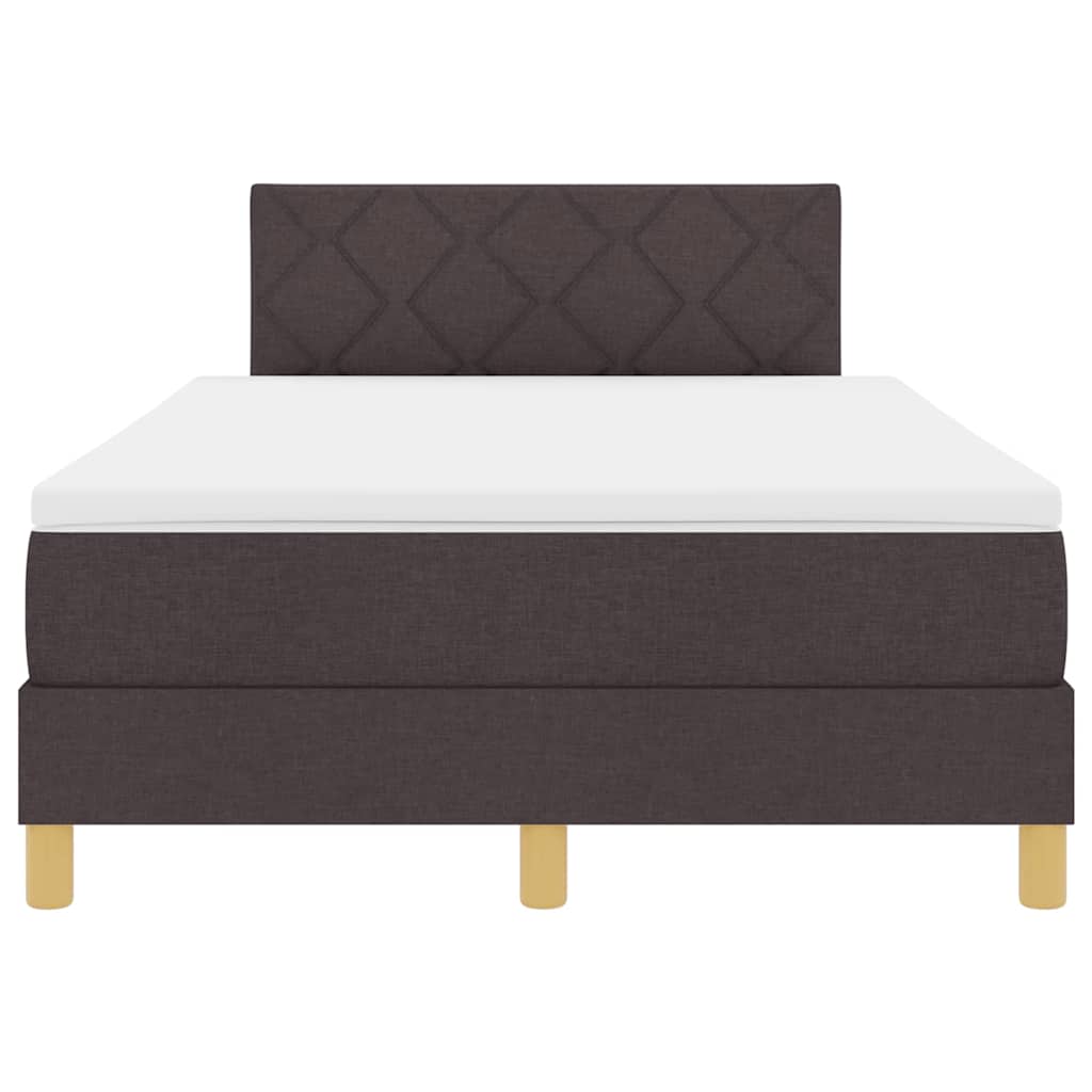 Box Spring Seng Med Madras Mørkebrun 120 X 190 Cm Stof - Billede 8